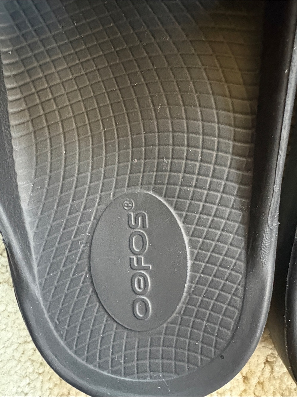 OOFOS Black Cushion Slide Sandals - Picture 2 of 12